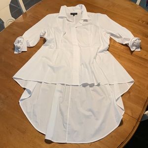 Fabulous white hi/lo button down